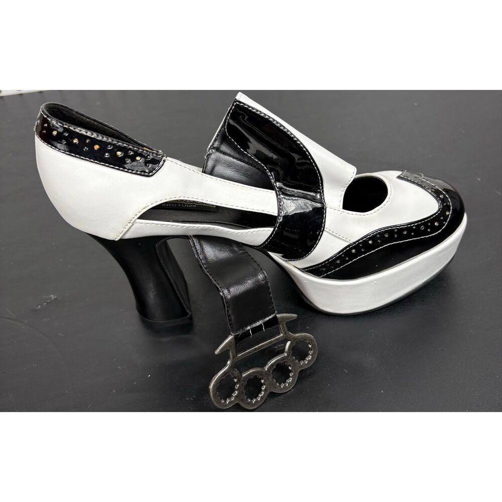 Funtasma patent leather brass knuckle buckle heels size 10 - Picture 4 of 14